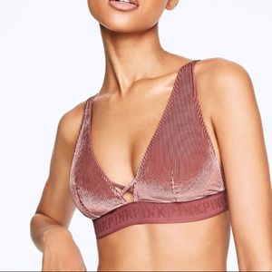 NWOT velvet Bralette PINK Victoria secret